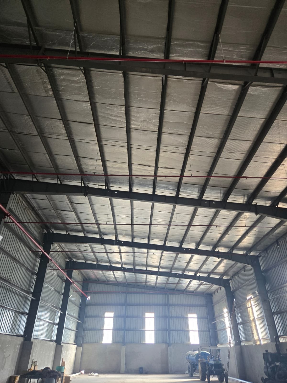 industrial shed interior and infrastructure layout