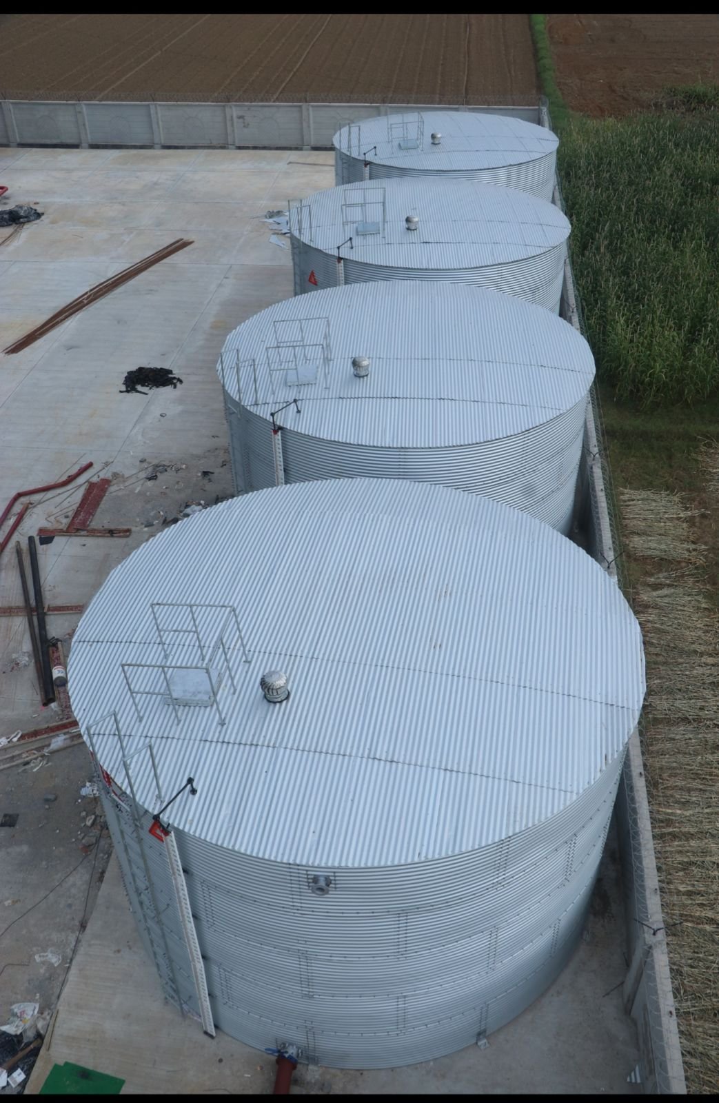 top view of industrial tank fabrication system