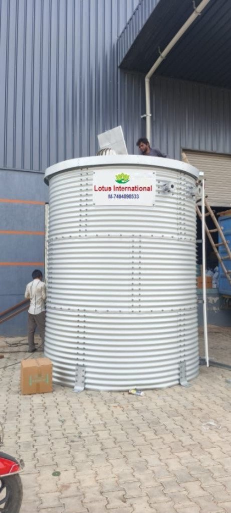 industrial storage tank installation at project site